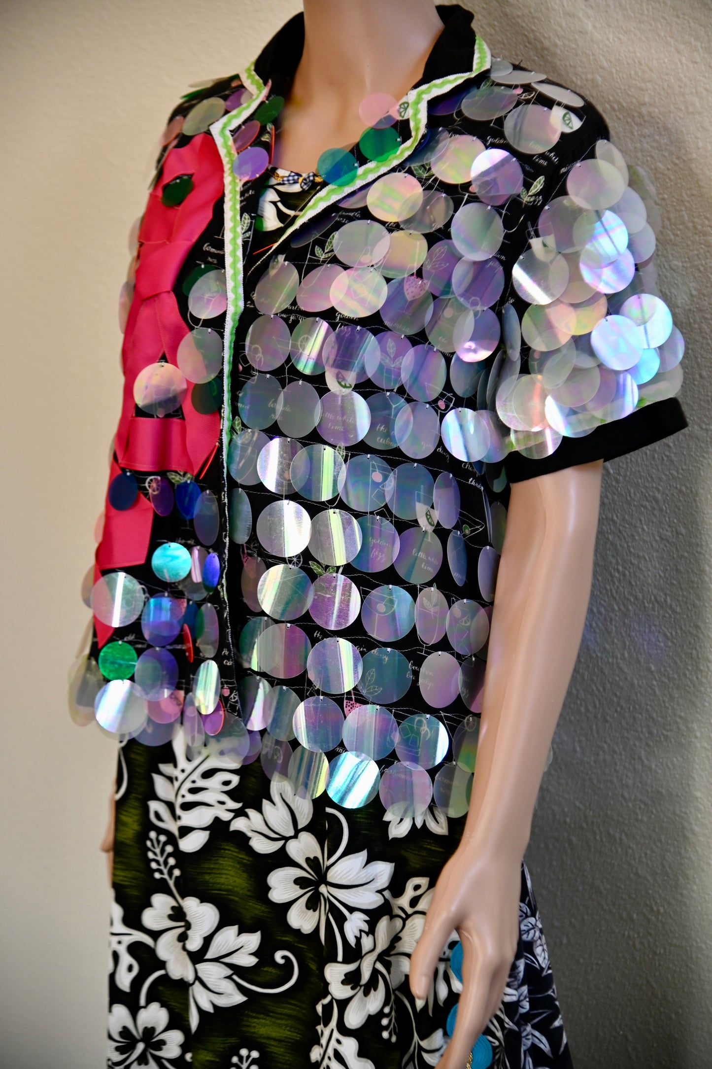 Sequin Bow Button Up