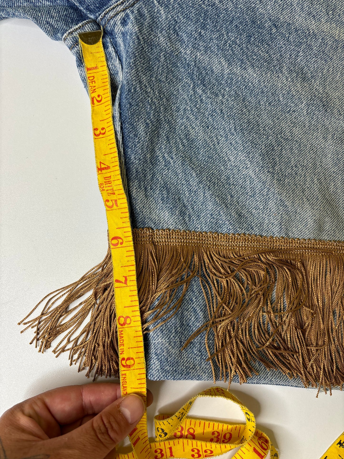 Light Wash Saddle Fringe
