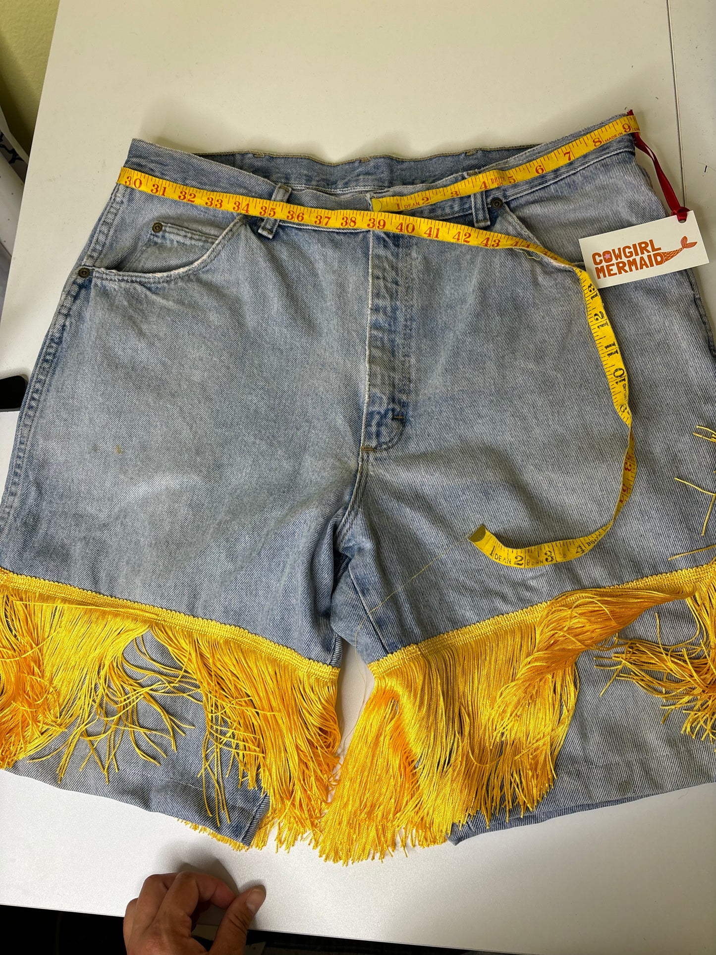Light Wash Yellow Fringe