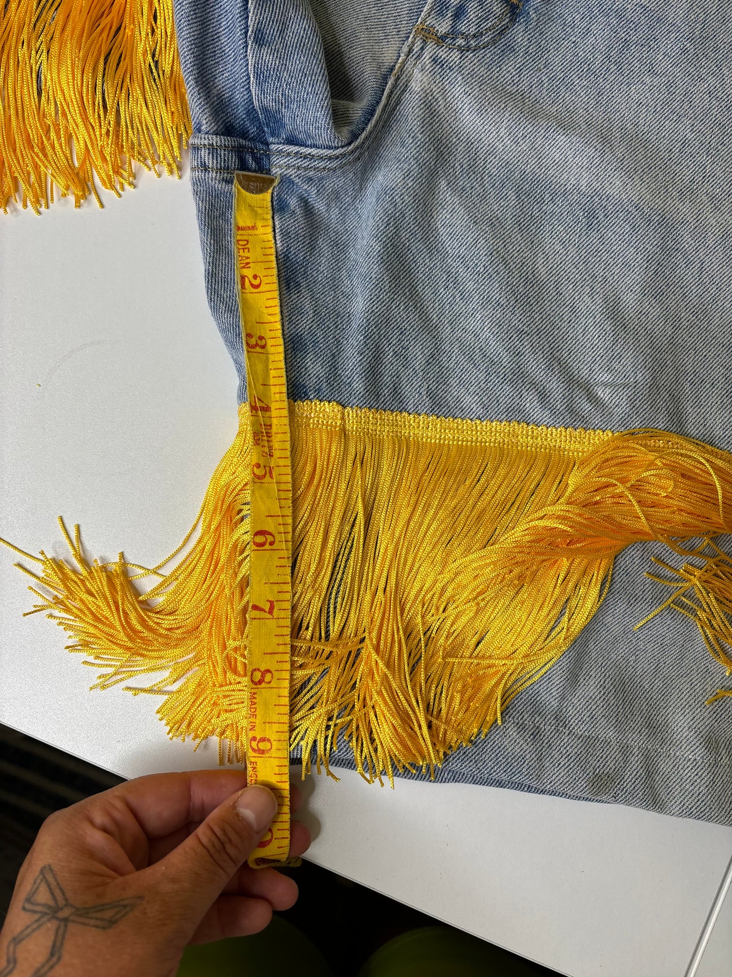 Light Wash Yellow Fringe