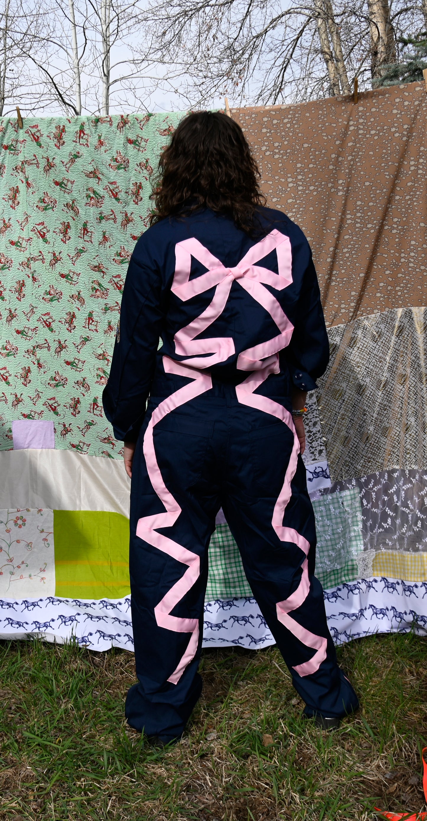 Bow Navy Jumpsuit