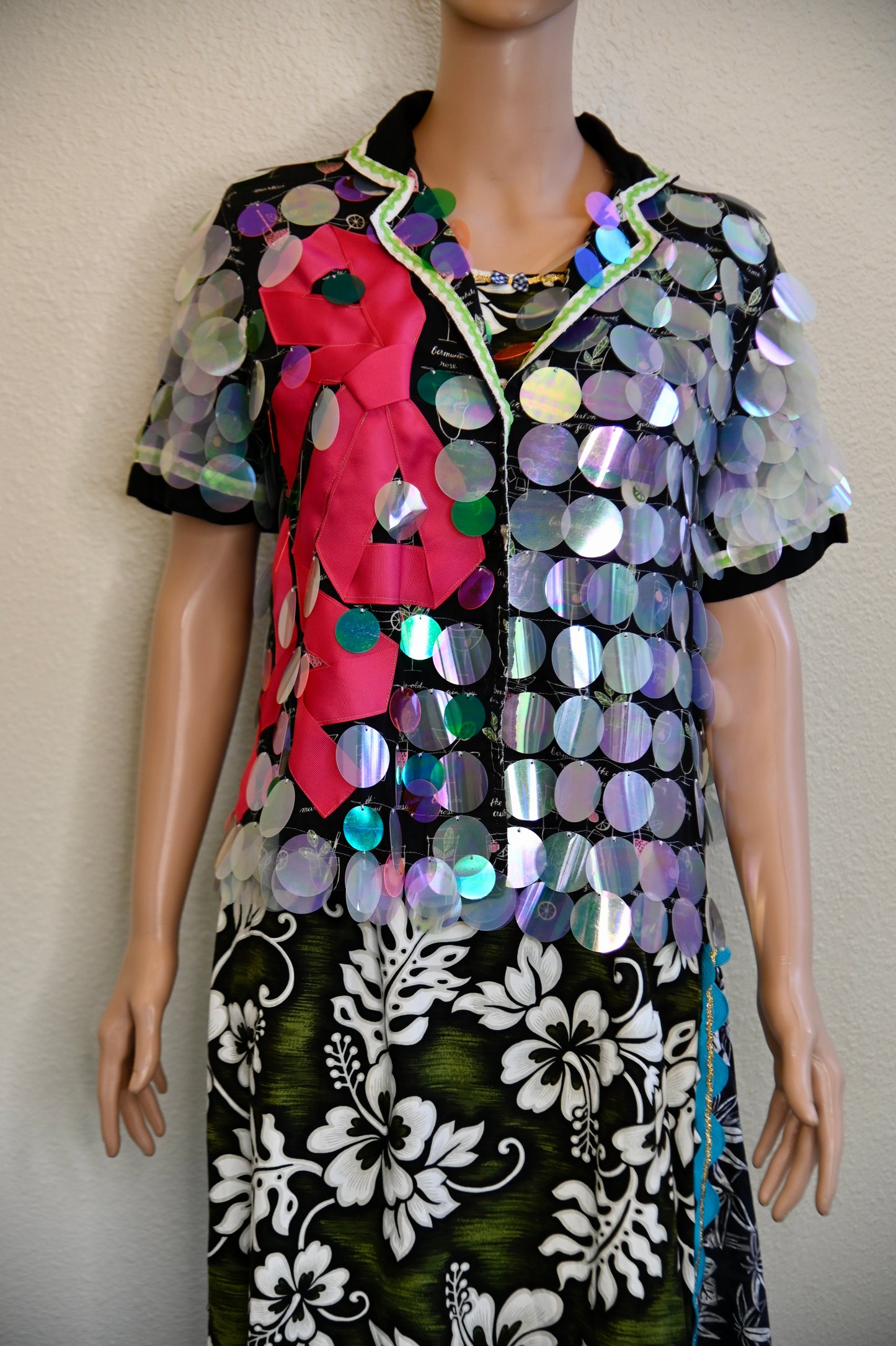 Sequin Bow Button Up