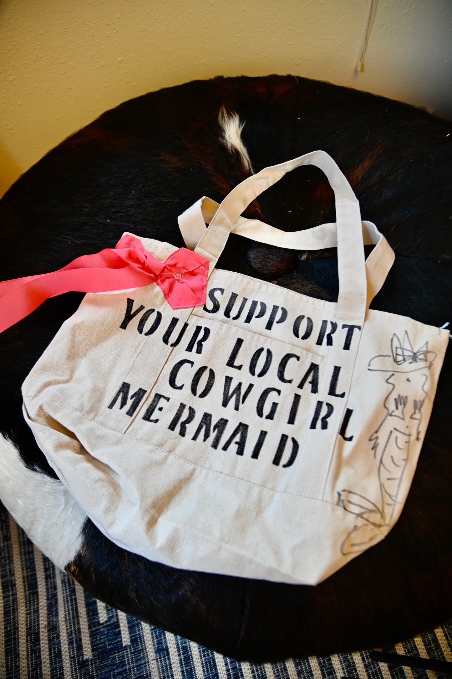 Support Your Local Cowgirl Mermaid Tote