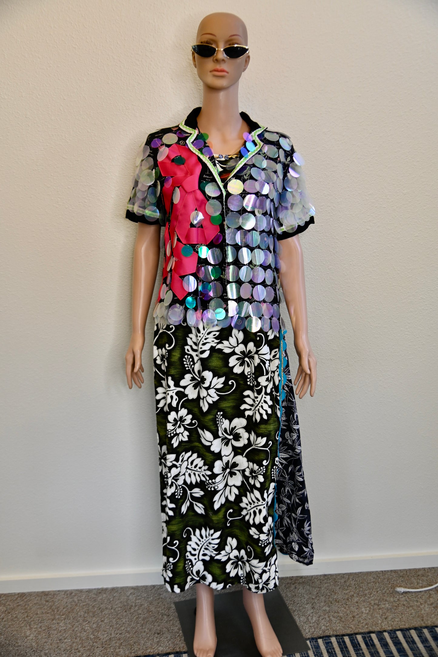 Sequin Bow Button Up