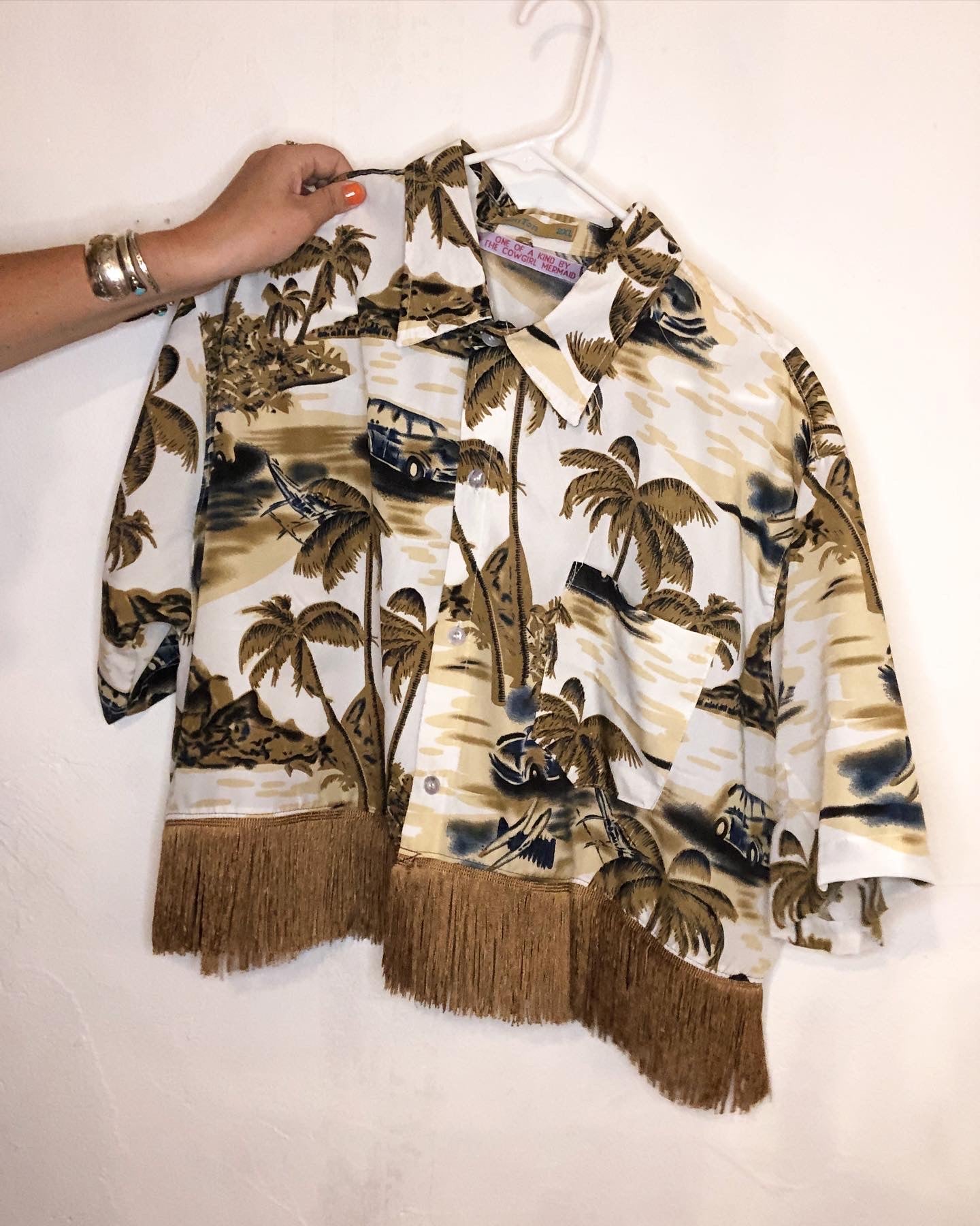 Fringed Hawaiian Shirt - Gold