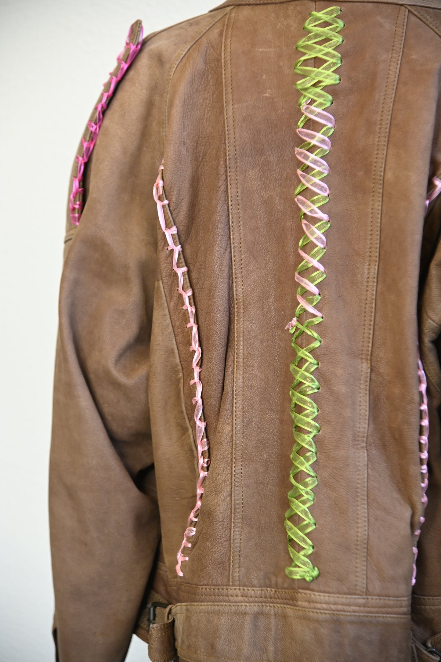 Seashell Leather Moto Jacket