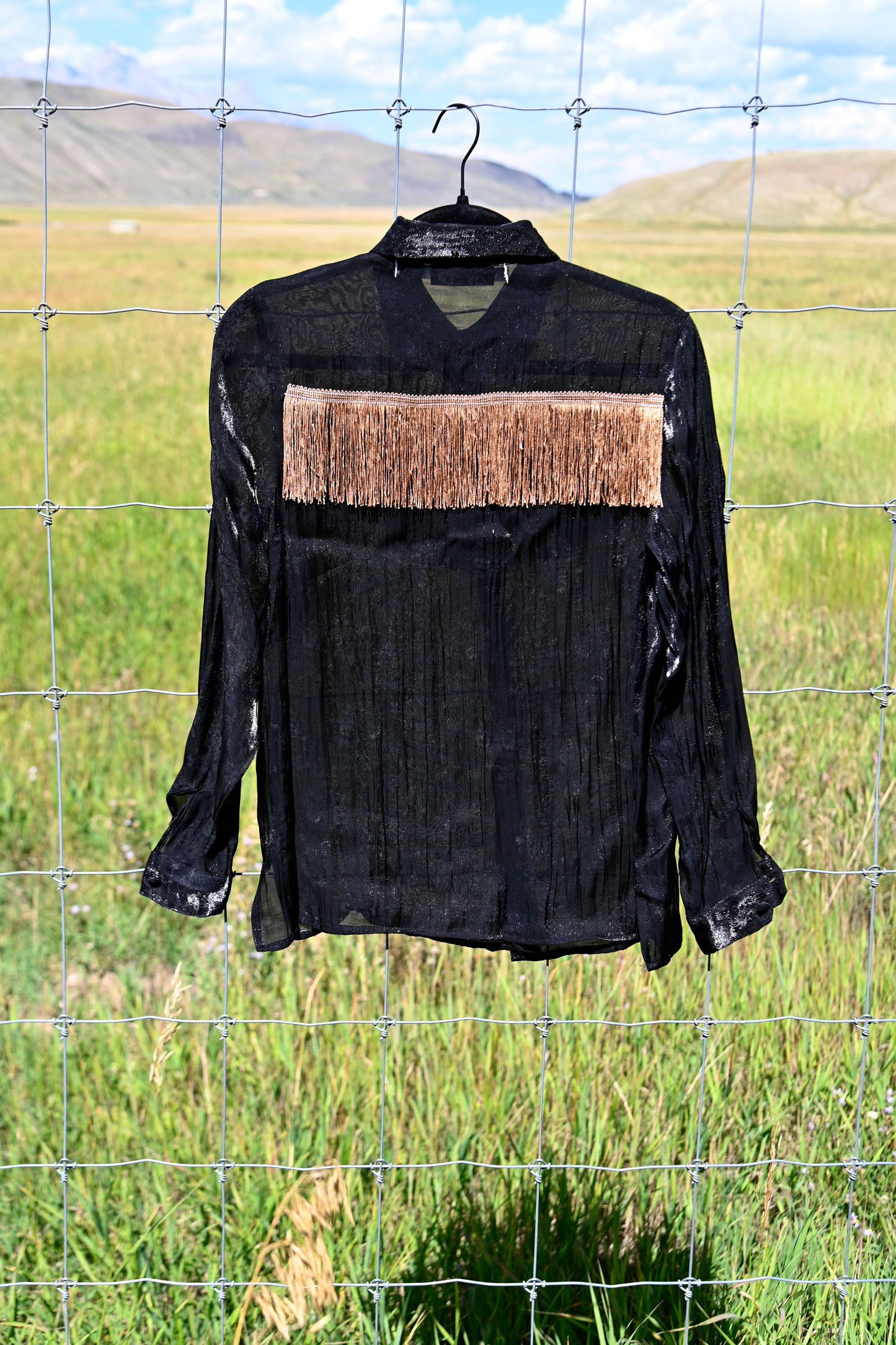 Fringe Blouse Black