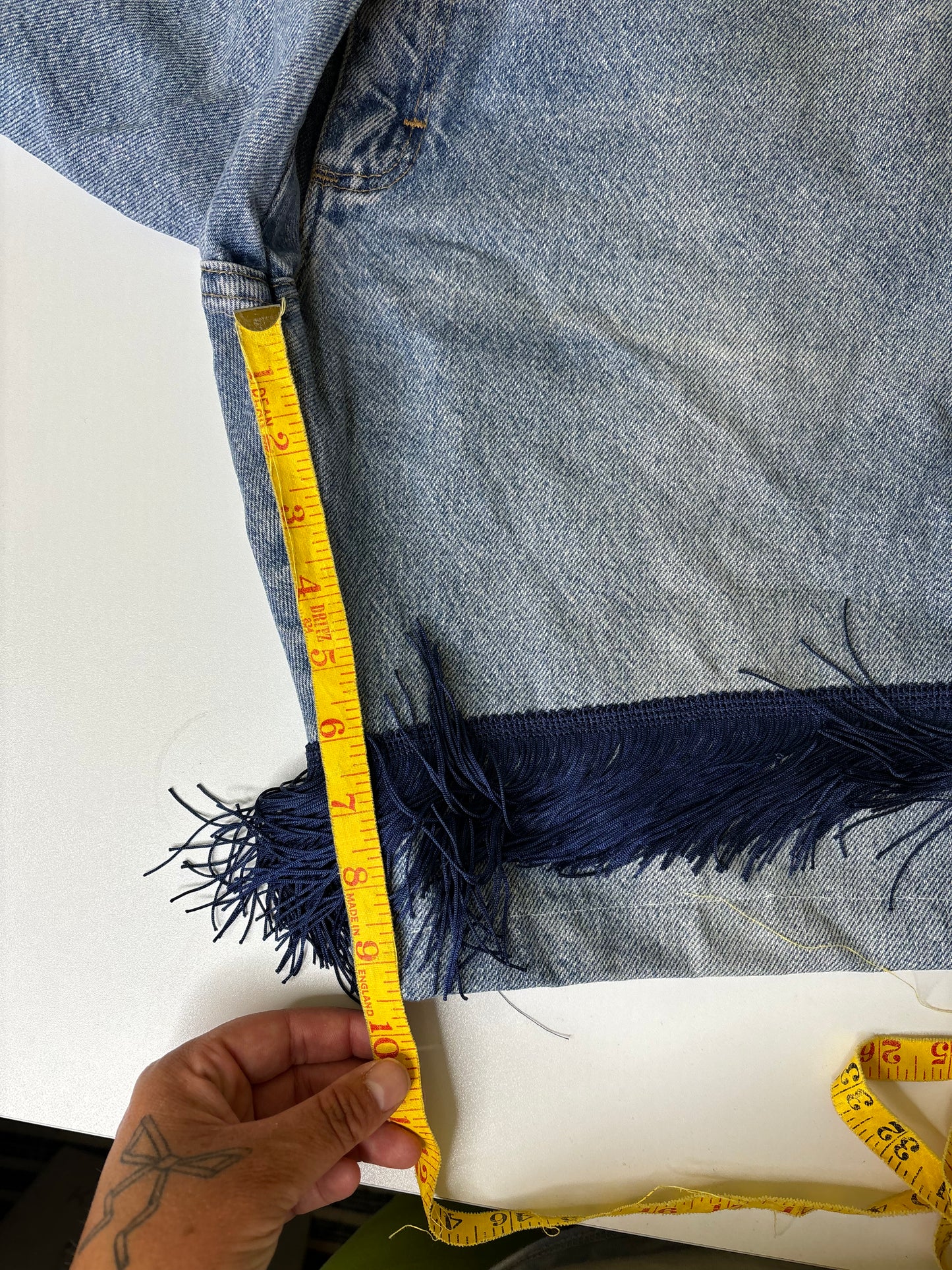 Light Wash Navy Fringe