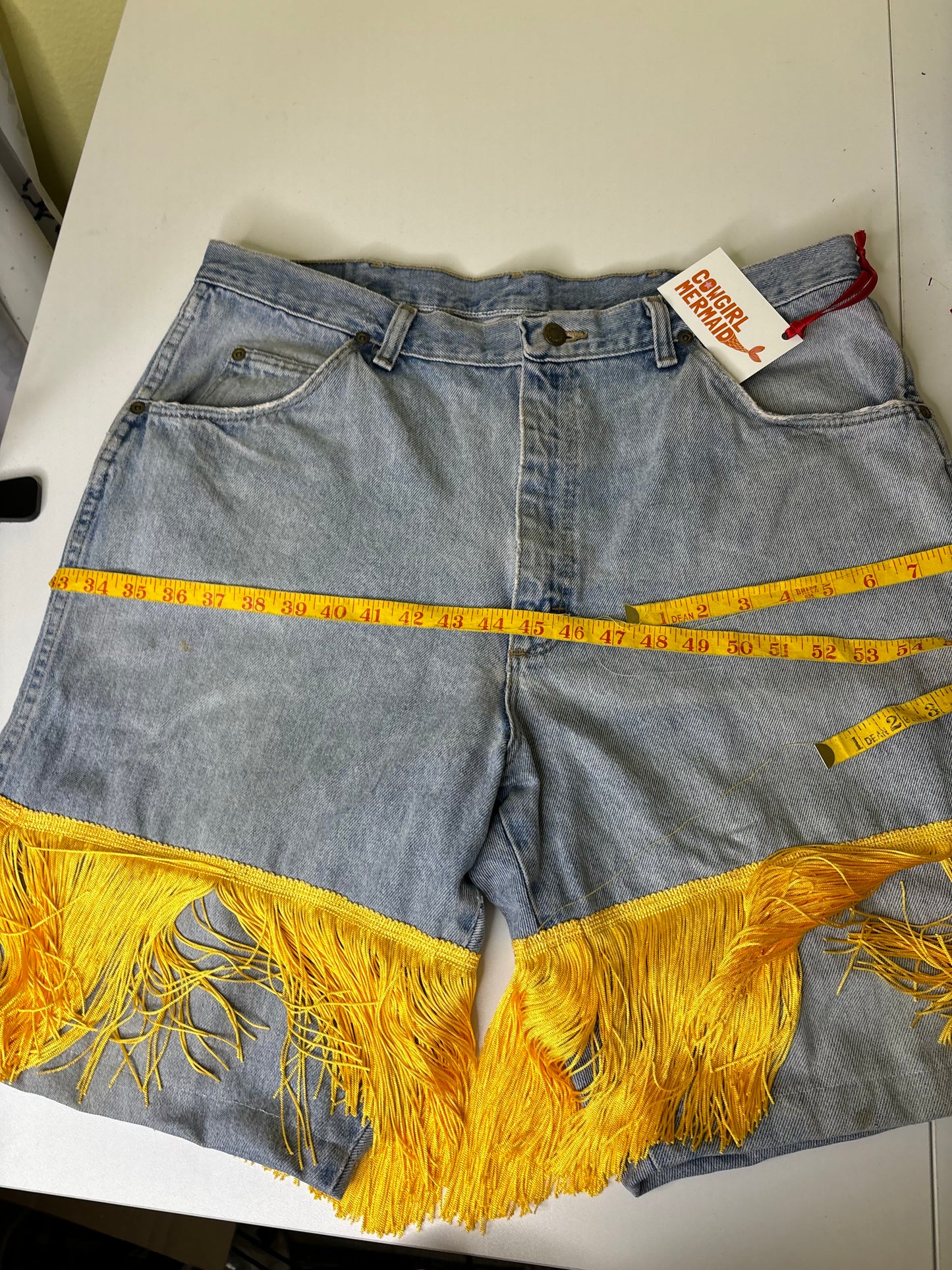 Light Wash Yellow Fringe