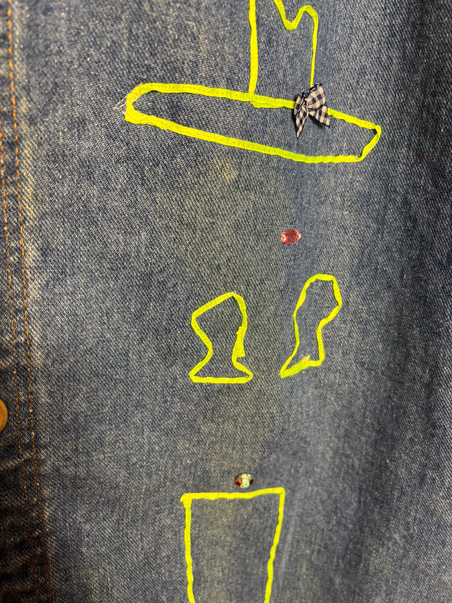 Fringe Denim Baseball Shirt