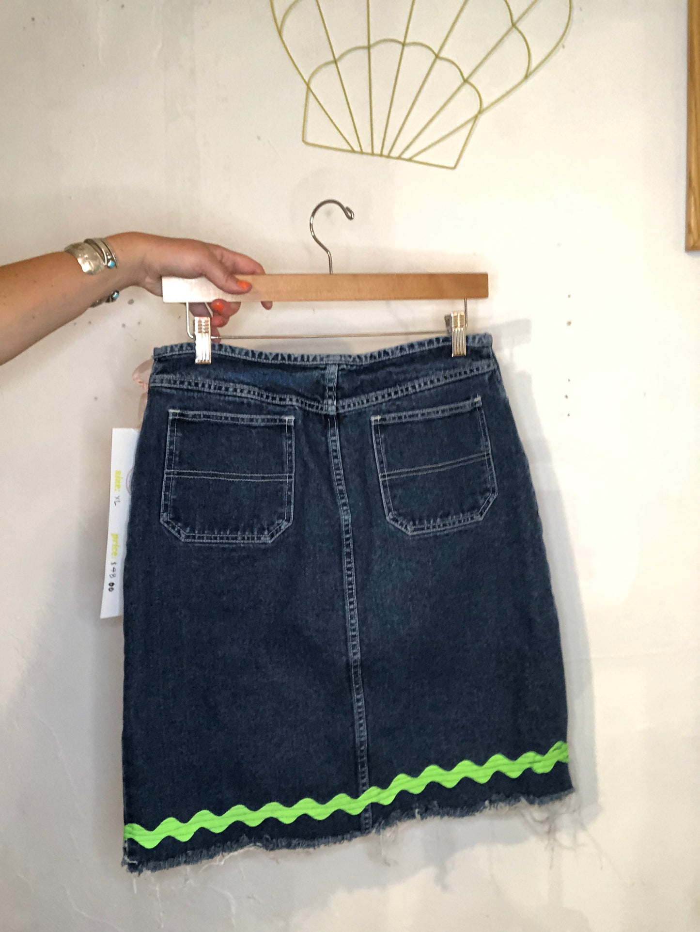 Ric Rac Midi Denim Skirt