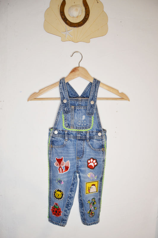 Animal Patched Overalls