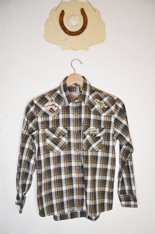 Patched Pearl Snap Plaid