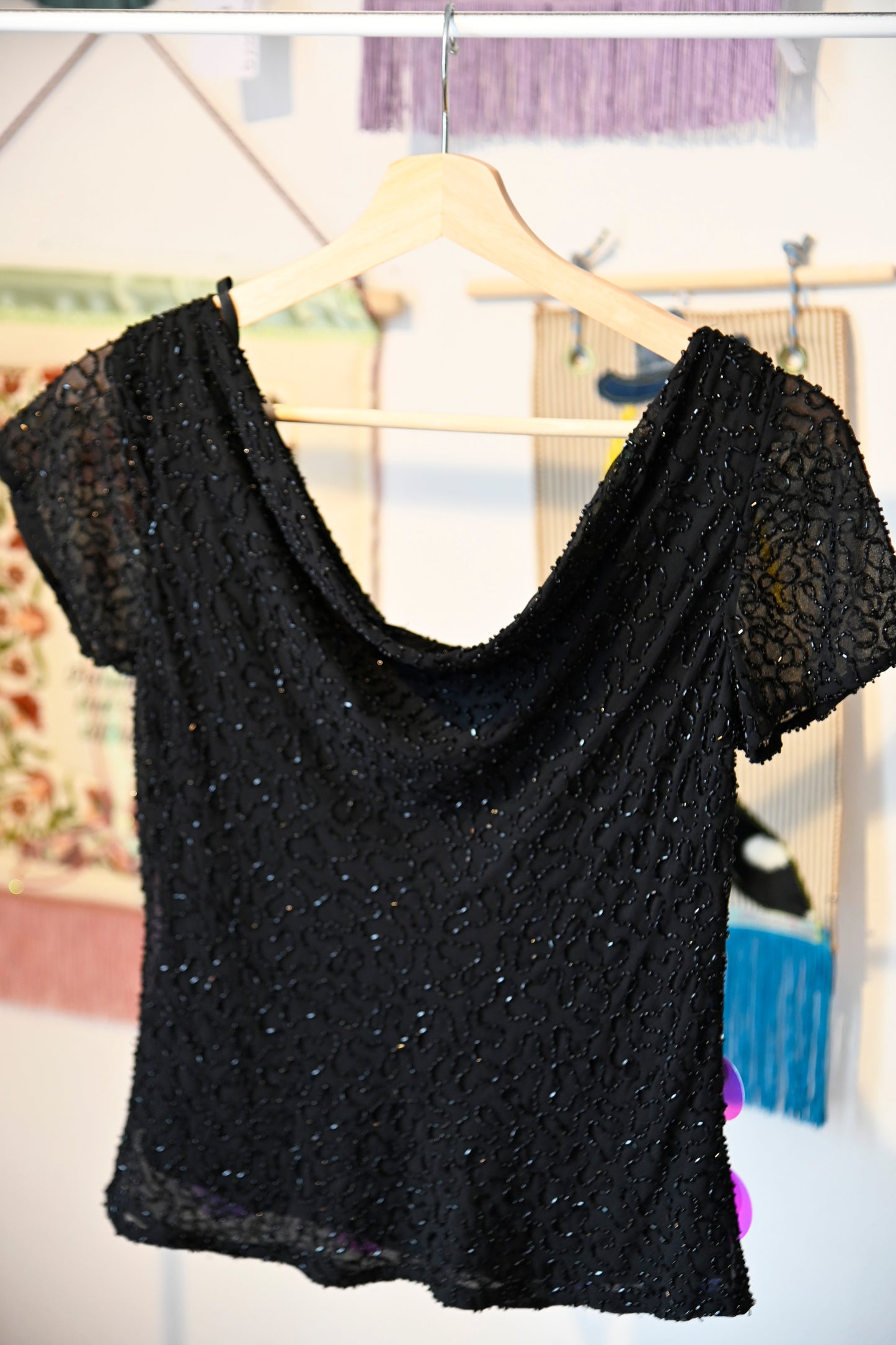 Sequin Beaded Silk Shirt