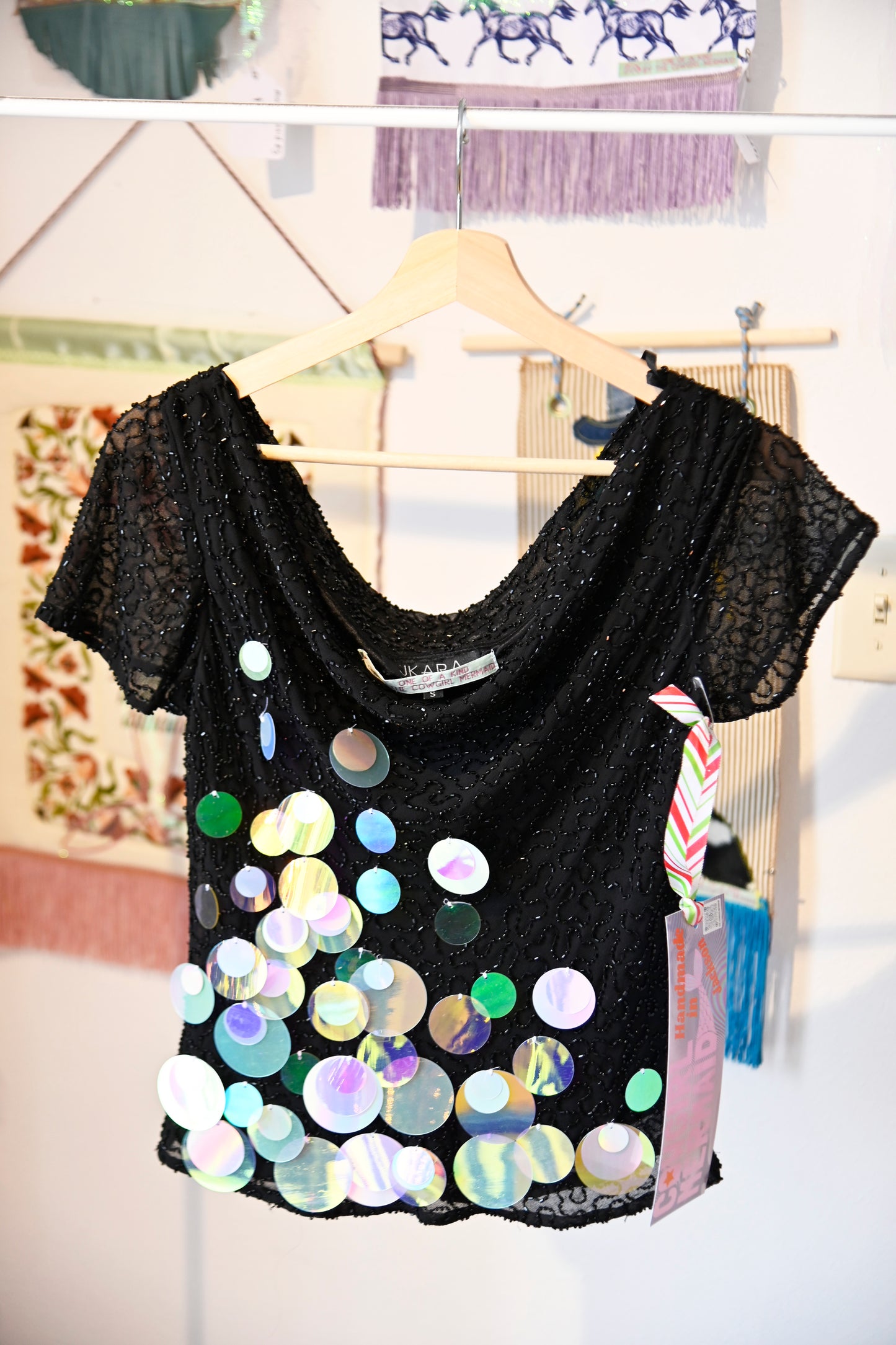 Sequin Beaded Silk Shirt