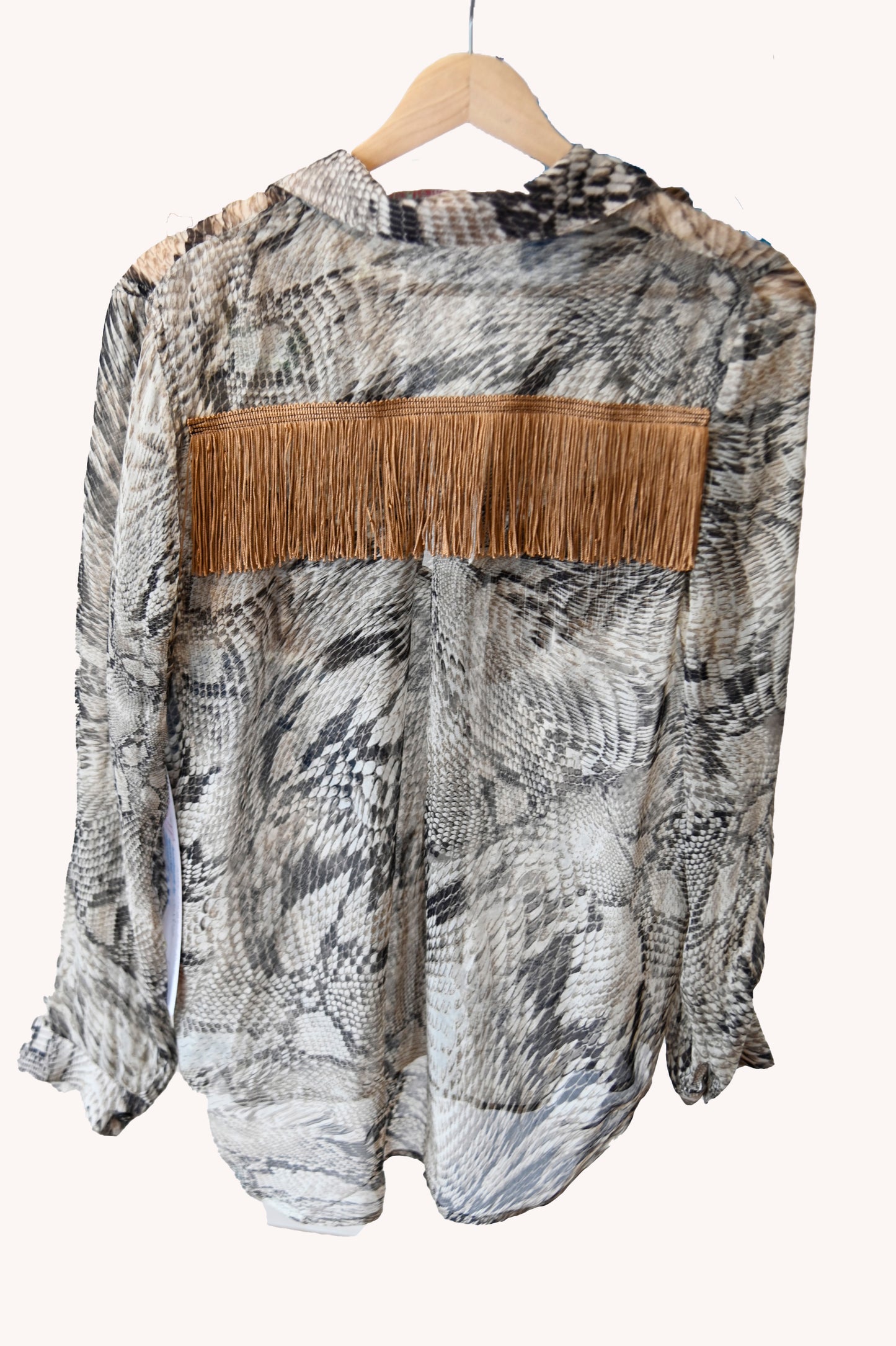 Snake Fringe Silk Shirt